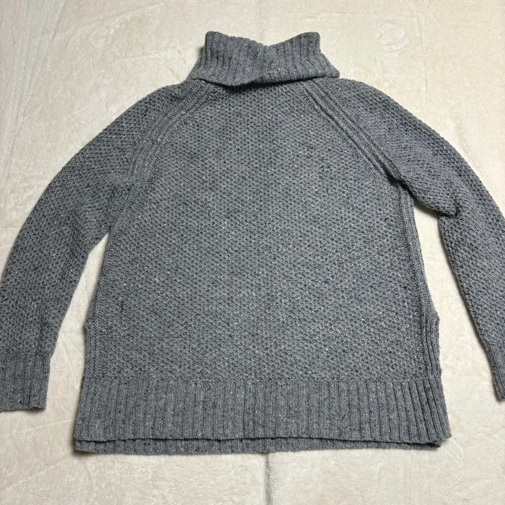 Lauren Ralph Lauren Women Turtleneck Sweater Medium Gray Speckled Cozy Winter - Picture 1 of 15